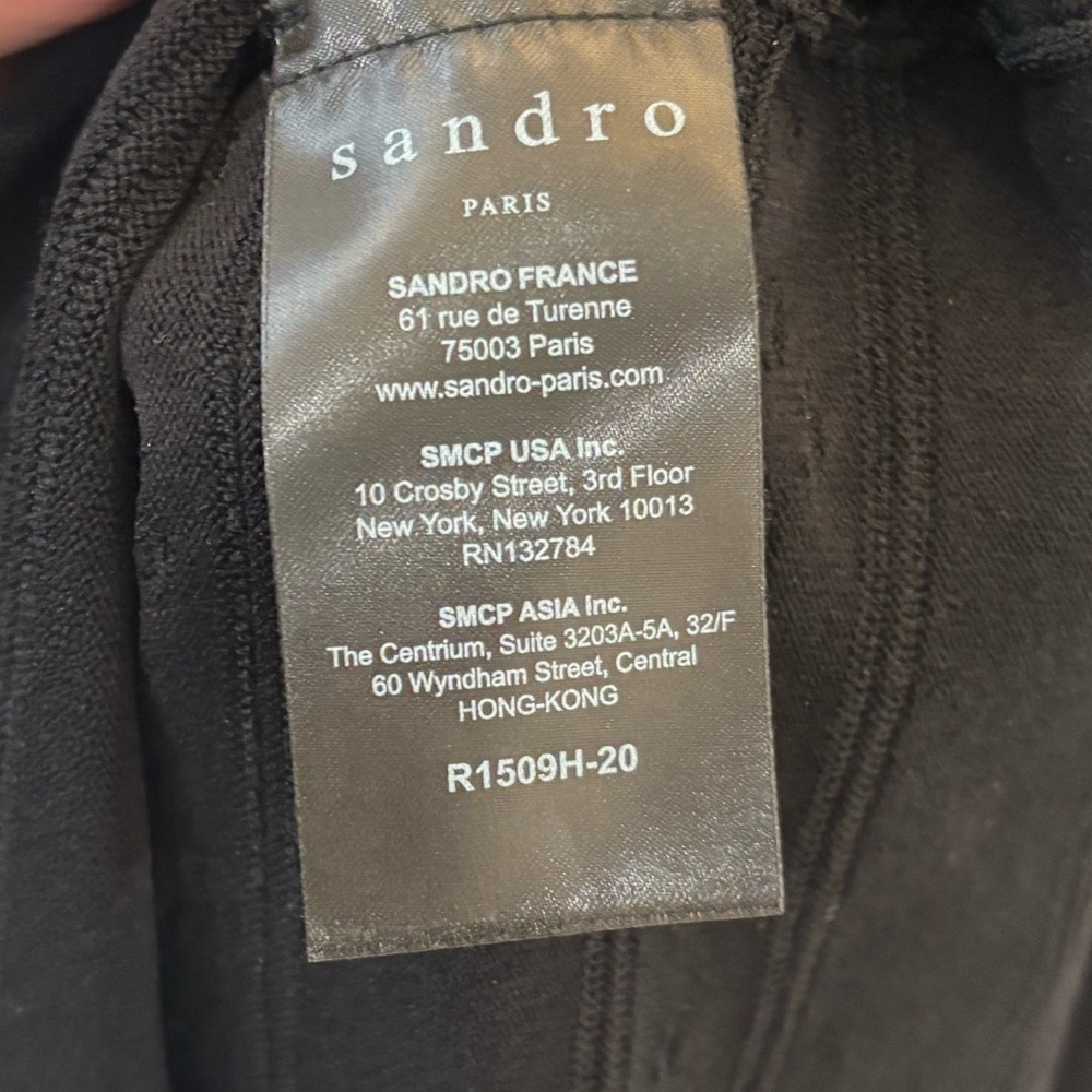 Sandro Short Sleeve Black Dress - Picture 3 of 6